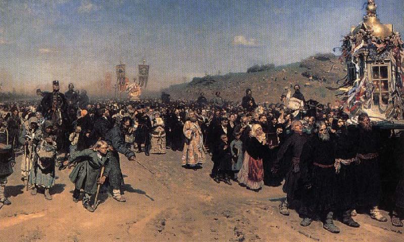 Ilya Repin A Religious Procession in kursk province oil painting image